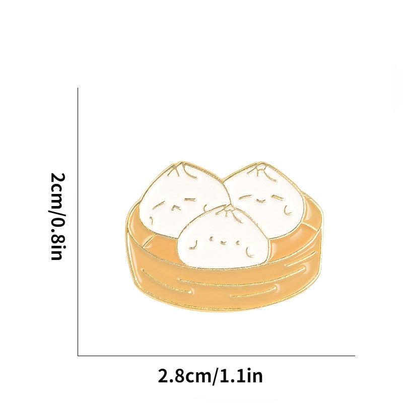 Men's Bun Brooch Traditional Food Pin