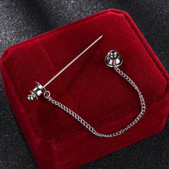 Alloy Chain Tassel Brooch Men's Shirt Suit Collar Pin
