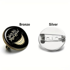 Mad Here Smile Face Brooch Pin Hat Accessories