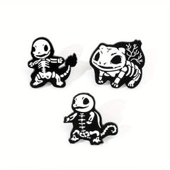 3pcs Skeleton Baby Iron On Patches Sew On Embroidered Applique Repair