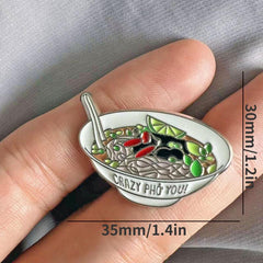 Cactus Noodle Frog Enamel Pin For Men