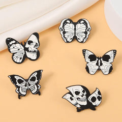 Skull Butterfly Brooch Men Creative Pins