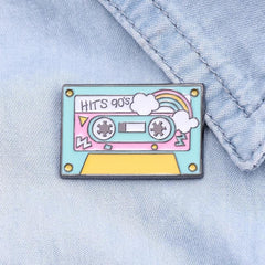 Personality Cartoon Cassette Tape Enamel Brooch Pin Jewelry