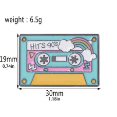 Personality Cartoon Cassette Tape Enamel Brooch Pin Jewelry