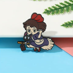 Little Girl Cat Brooch Necklace Set For Men Metal Jewelry For Men