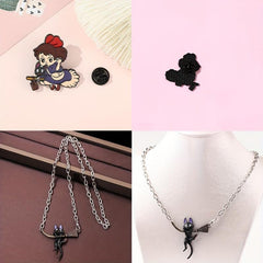 Little Girl Cat Brooch Necklace Set For Men Metal Jewelry For Men