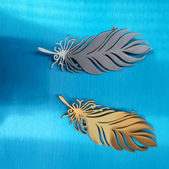 Stainless Steel Feather Leaf Brooch Pin for Men