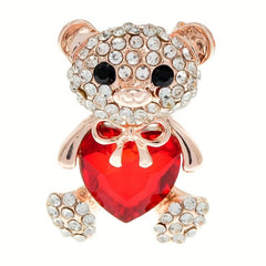 4 Colors Heart Bear Brooch Pins Bear Jewellery Gift For Men