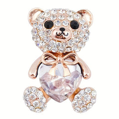 4 Colors Heart Bear Brooch Pins Bear Jewellery Gift For Men