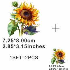 Sunflower Big Flowers Painting Heat Transfer Sticker for DIY Clothing T Shirts