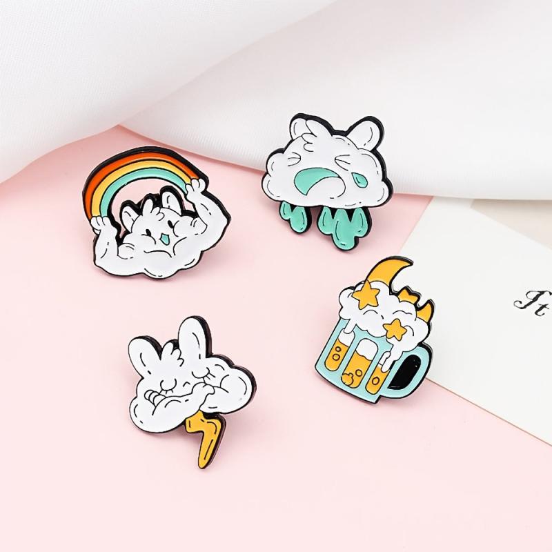 8 Styles Anime Moon Starry Clouds Brooch Pin Birthday