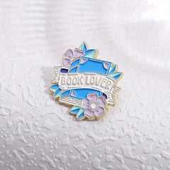 Flower Book Brooch Enamel Lapel Pin Backpack Clothing Hat Brooch Pin