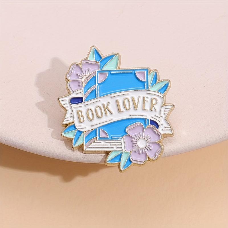 Flower Book Brooch Enamel Lapel Pin Backpack Clothing Hat Brooch Pin