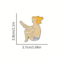 Angry Leg Hair Pins Ginger Girl Brooches Backpack Hat Brooch