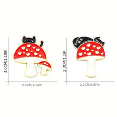 Red Mushroom Creative Jewelry Brooch For Men