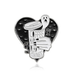 Coffee And Dead Things Ghost Brooch
