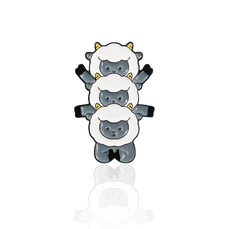 Sheep & Shark Brooch Pin Christmas