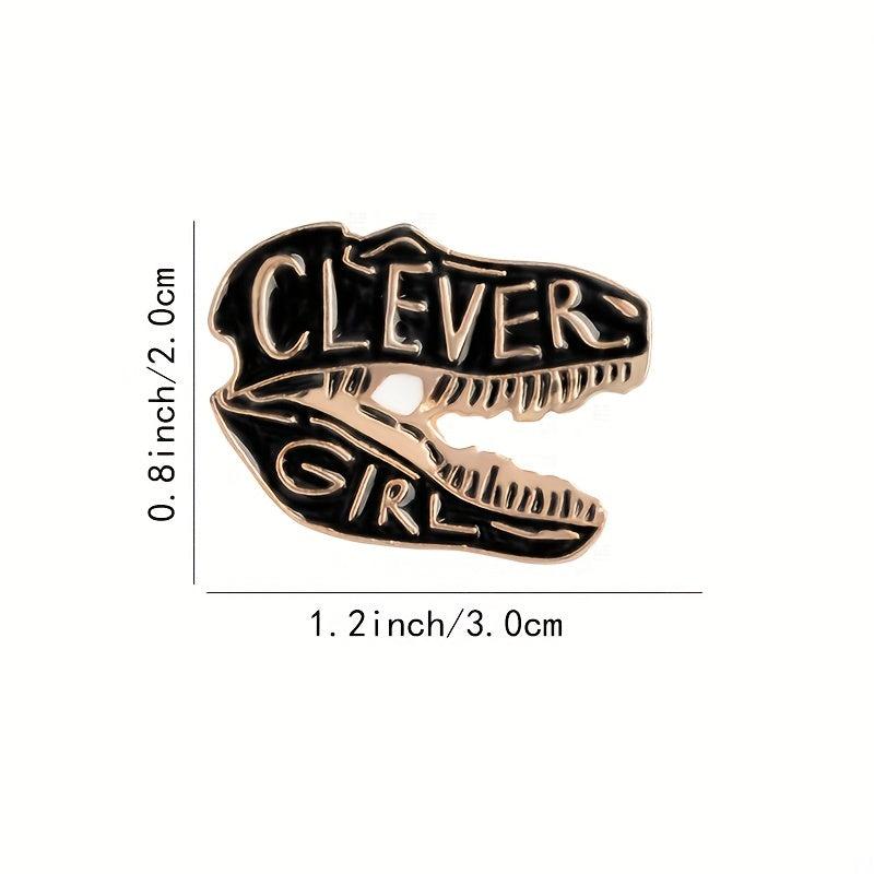 Jurassic T-Rex Skull Brooch Clever Girl Dinosaur Skeleton Pin