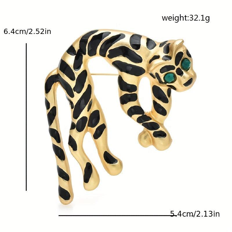 Tiger Brooches Red Enamel Animal Party Brooch Pin For Bag Clothes