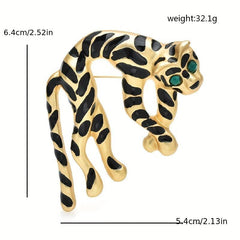 Tiger Brooches Red Enamel Animal Party Brooch Pin For Bag Clothes