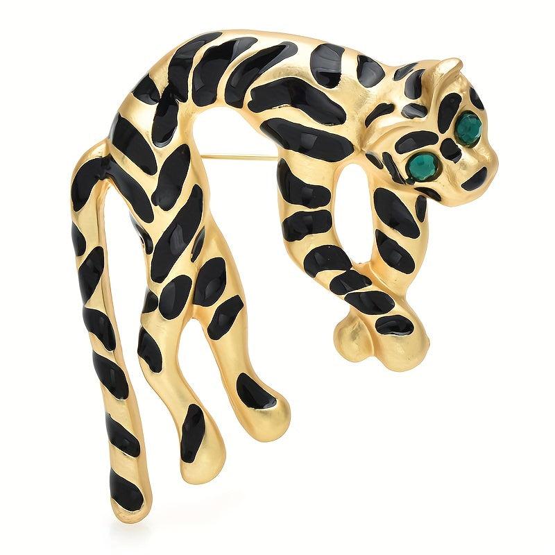 Tiger Brooches Red Enamel Animal Party Brooch Pin For Bag Clothes