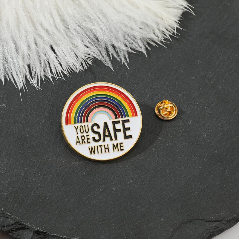 Rainbow Pattern Brooch Drop Oil Style Unique Lapel Pin