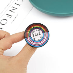 Rainbow Pattern Brooch Drop Oil Style Unique Lapel Pin