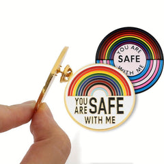 Rainbow Pattern Brooch Drop Oil Style Unique Lapel Pin