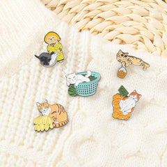 Animal Cat Brooch Lapel Pin Backpack Clothing Hat Brooch Pin Jewelry