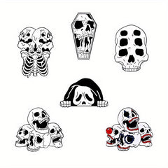 20pcs Halloween Enamel Pin Ghost Punk Bone Goth Brooches Backpack