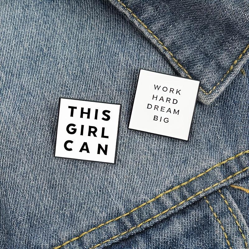 This Girl Can Letter Faux Jewelry Broochs Temperament And Letter Paint Badges