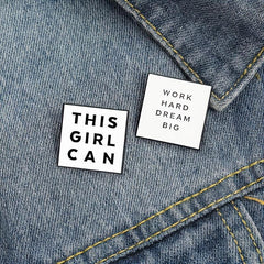 This Girl Can Letter Faux Jewelry Broochs Temperament And Letter Paint Badges