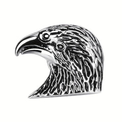 Silver Retro Eagle Head Brooch Men Jewelry Gift Pin Suit Collar Pin Metal Corsag
