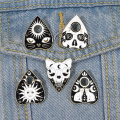 Skull Wizard Cat Brooch For Men Pins