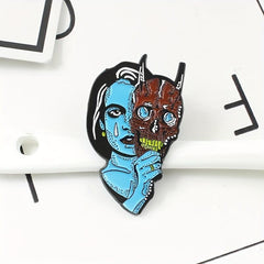 Skin Beauty Mask Jewelry Brooch Geometric Alloy Pin