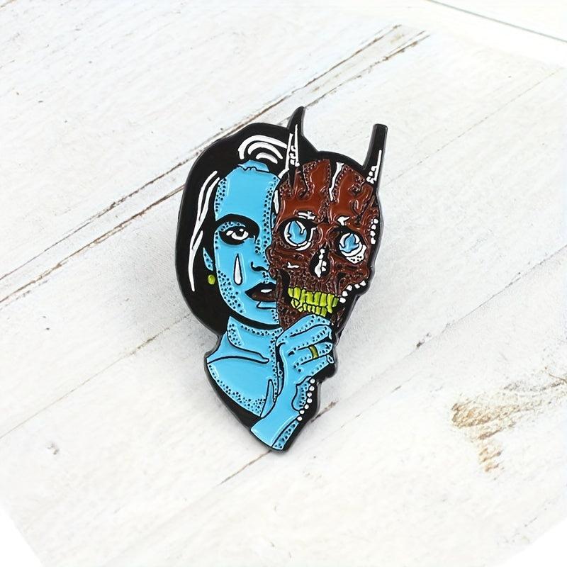 Skin Beauty Mask Jewelry Brooch Geometric Alloy Pin
