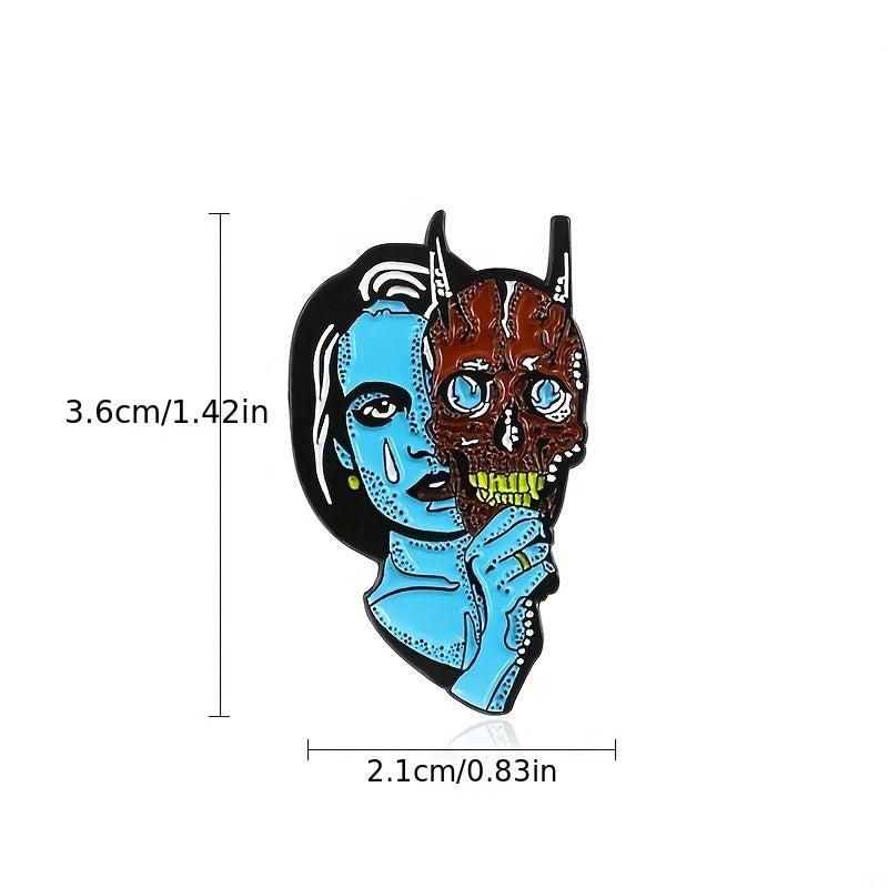 Skin Beauty Mask Jewelry Brooch Geometric Alloy Pin