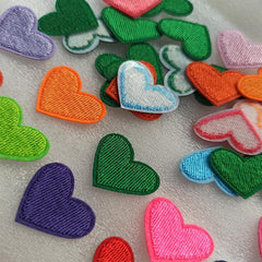 Mix Embroidered Heart Patches Small Love Heart Stickers DIY Fabric Appliques