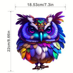 Owl Standing Style Patches Men Ink Heat Transfer Film Iron Clothes