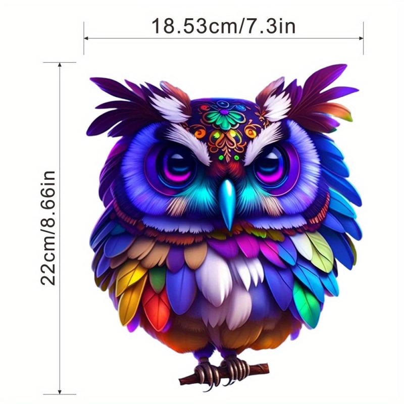 Owl Standing Style Patches Men Ink Heat Transfer Film Iron Clothes
