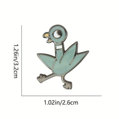 Teal Duck Enamel Brooch Dancing Duck Lapel Pin For Men