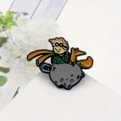 Alloy Brooch For Men Fox Boy Overlooking Distance Pin