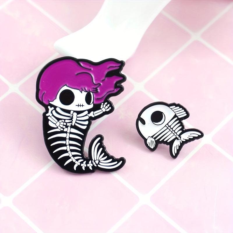 Cartoon Fish Bone Jewelry Brooch, Enamel Pins