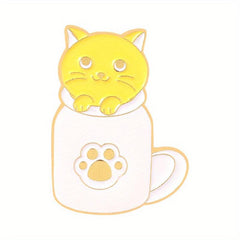 Coffee Cat Brooch Backpacks Jackets Hats Scarves Pants Badges