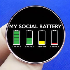 Social Round Brooch for Clothes, Bags & Backpacks