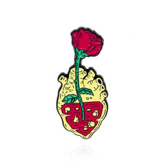 Red Rose Heart Red Rose Prayer Hand Red Rose Body Brooch For Men