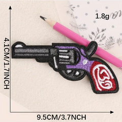 3pcs Teen Creative Gun Embroidery Patch Decorative Accessories