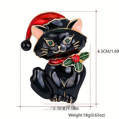 Men's Boutique Oil Dripping Cat Animal Brooch