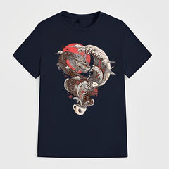 Ukiyo e Dragon Pattern Iron On Heat Transfer Sticker For DIY Clothing T Shirt