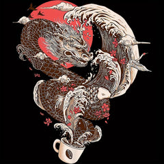 Ukiyo e Dragon Pattern Iron On Heat Transfer Sticker For DIY Clothing T Shirt